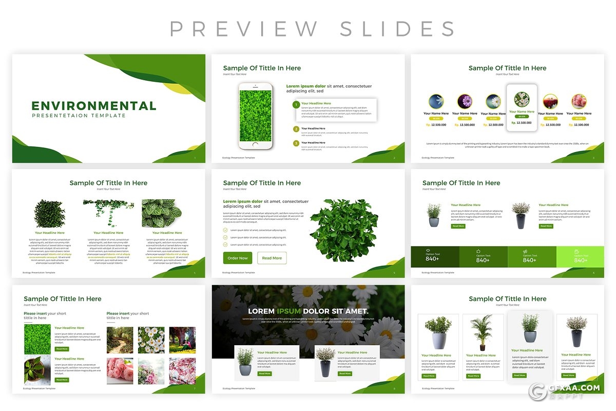 40页生态植物花卉展示介绍keynote模板 - 顶尖PPT