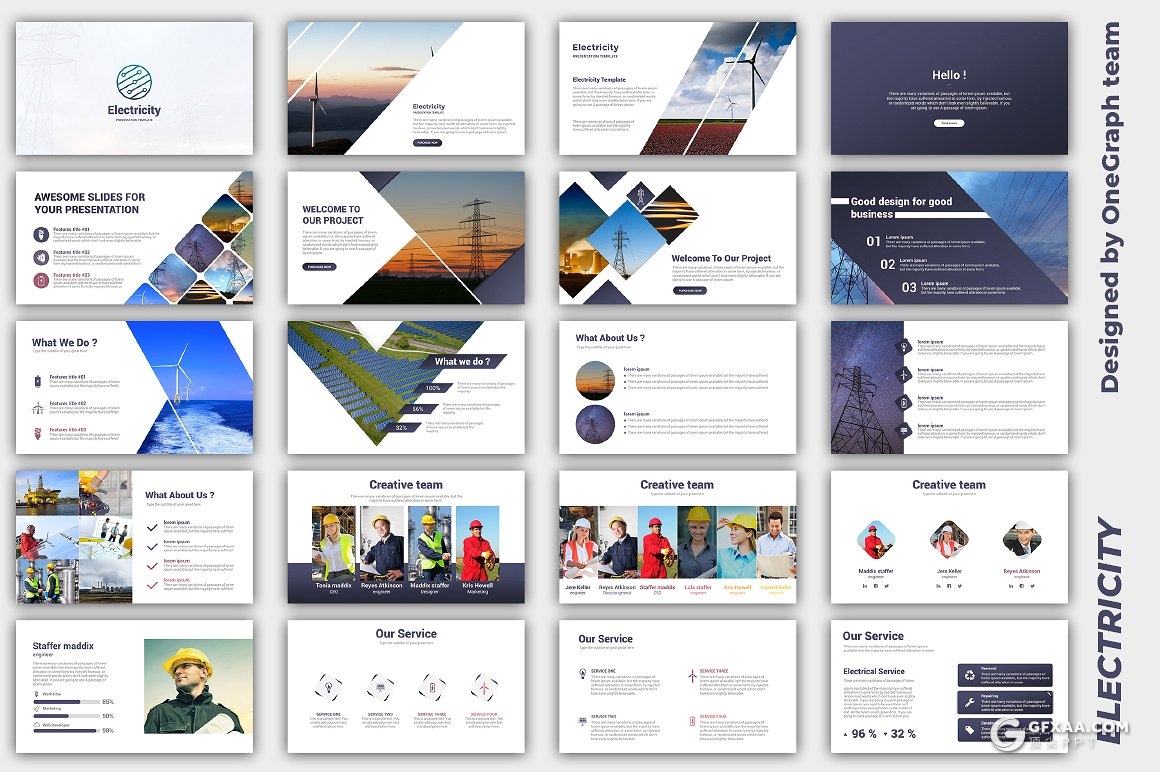 45页建筑行业工作汇报简介PPT模板 17种主题配色 - 顶尖PPT