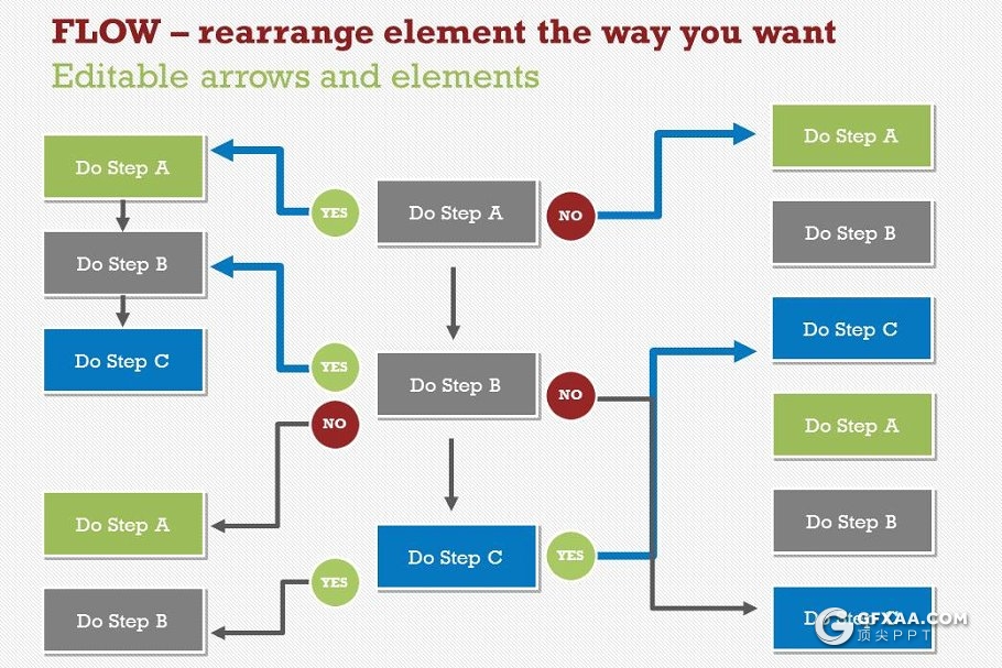 树状流程结构图PPT模板 11种配色主题 - 顶尖PPT
