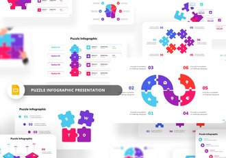 积木拼图信息图形PPT模板 - 顶尖PPT