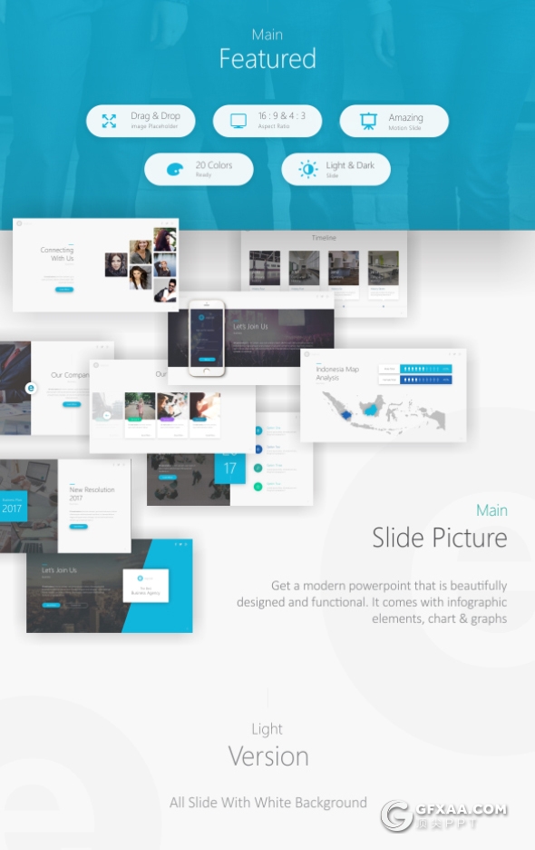 65页高逼格精致设计商务多用途PPT模板 21种主题配色 - 顶尖PPT