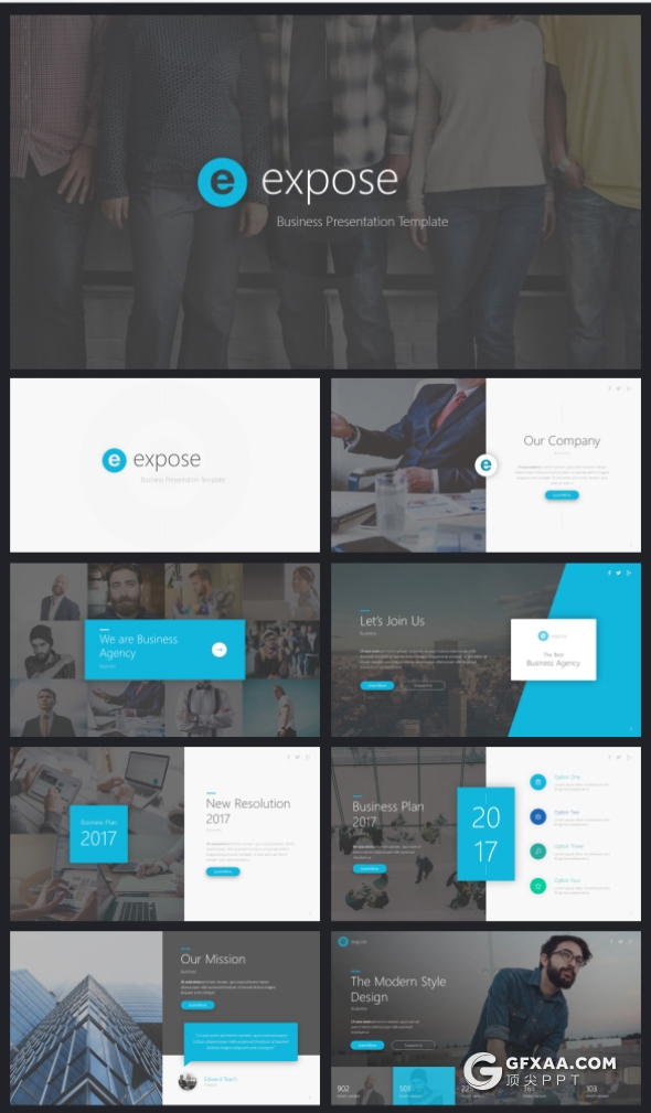 65页高逼格精致设计商务多用途PPT模板 21种主题配色 - 顶尖PPT