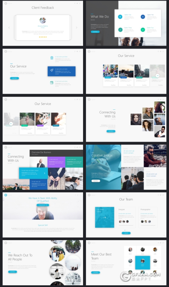 65页高逼格精致设计商务多用途PPT模板 21种主题配色 - 顶尖PPT
