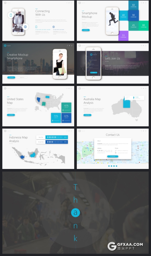65页高逼格精致设计商务多用途PPT模板 21种主题配色 - 顶尖PPT