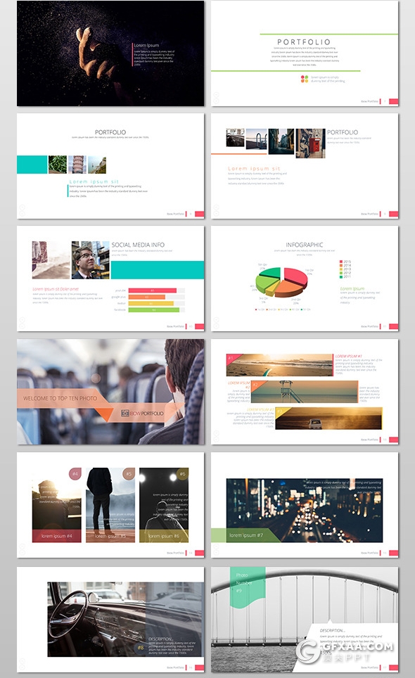 39页欧美商务工作总结PPT模板 多种配色主题 - 顶尖PPT