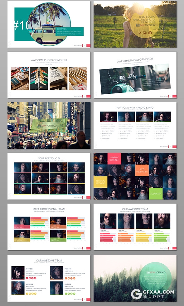 39页欧美商务工作总结PPT模板 多种配色主题 - 顶尖PPT