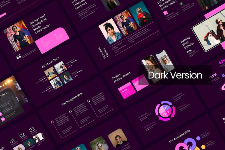 美学模特时尚潮流展示Keynote模板 - 顶尖PPT