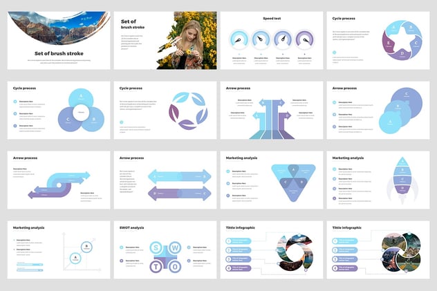 公司创意信息图表提案PPT模板 - 顶尖PPT