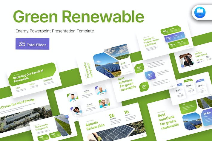 绿色可再生能源发展方案Keynote模板 - 顶尖PPT