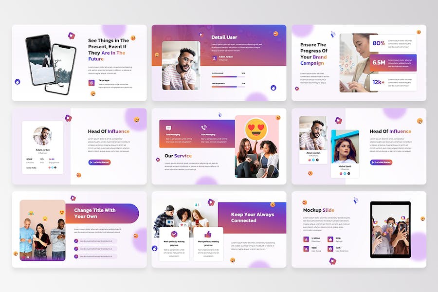 社交媒体营销内容策划Keynote模板 - 顶尖PPT