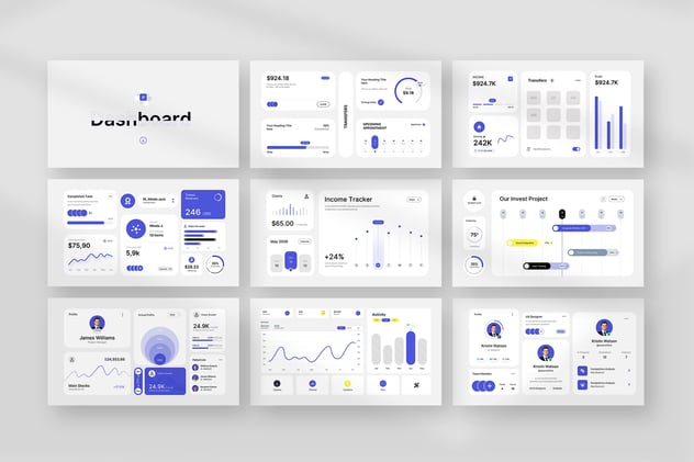 KPI业绩指标仪表板PPT模板 - 顶尖PPT