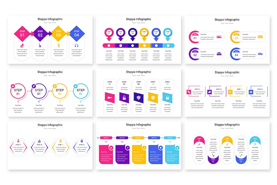 数据统计可视化展示信息图形PPT模板 - 顶尖PPT