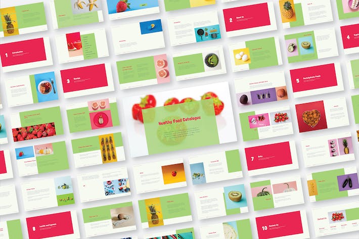 丰富多彩健康食品展示PPT模板 - 顶尖PPT