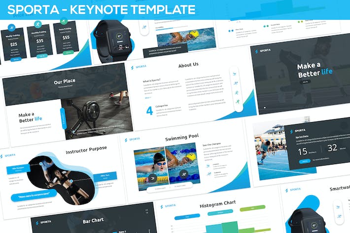 体育运动健身活动宣传Keynote模板 Retry - 顶尖PPT