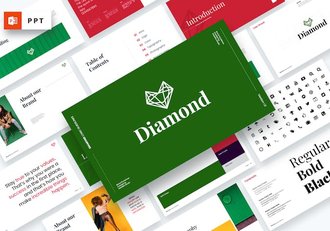 钻石相关品牌的视觉识别系统PPT模板 - 顶尖PPT