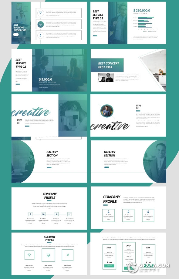 50页欧美商务UI杂志风格PPT模板 - 顶尖PPT