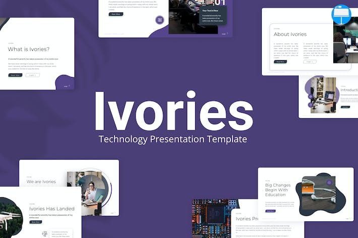 紫色创意科技公司团队介绍keynote模板 - 顶尖PPT