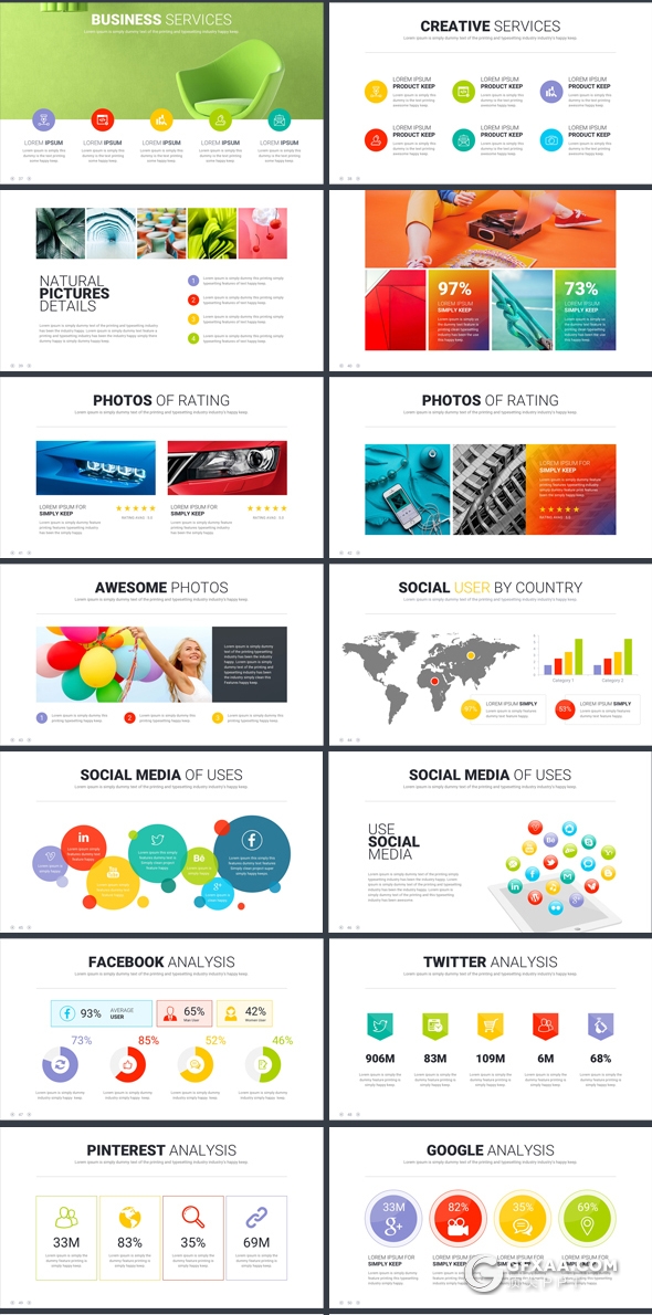 112页欧美高端商务工作总结多用途PPT模板 - 顶尖PPT