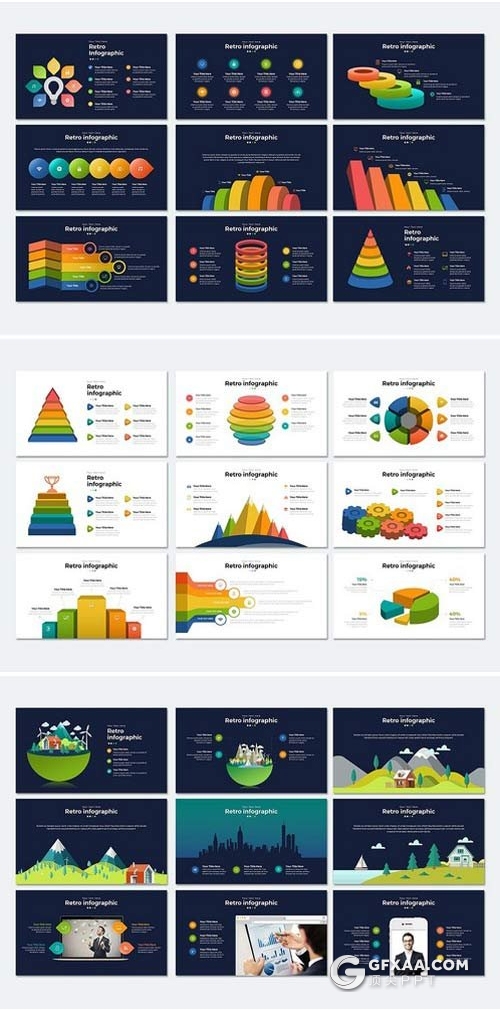 420页精美商务创意PPT逻辑图形大合集 - 顶尖PPT