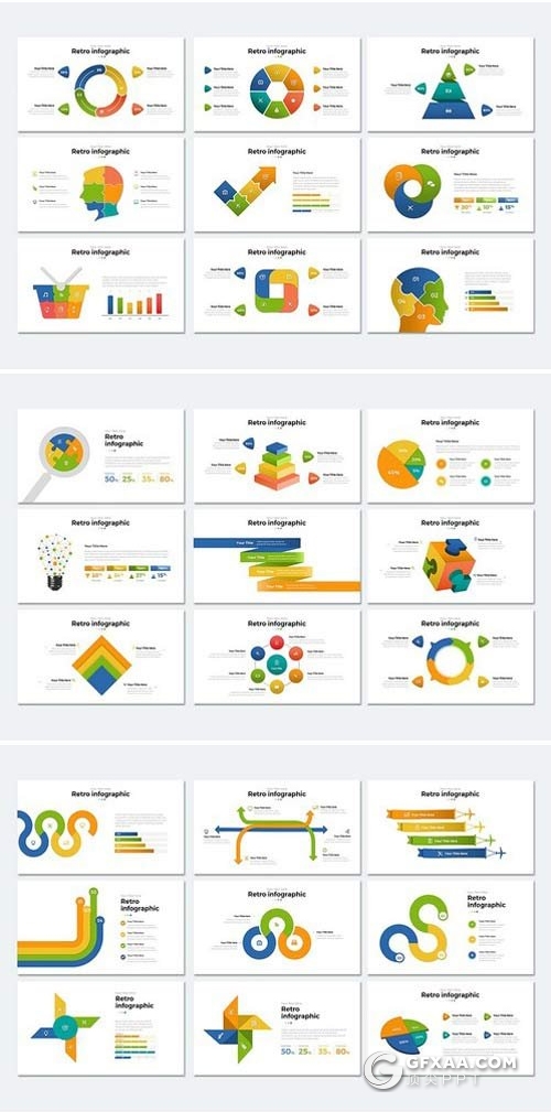 420页精美商务创意PPT逻辑图形大合集 - 顶尖PPT