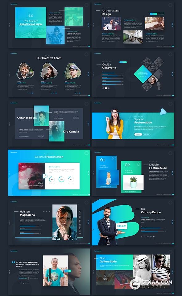 65页15种配色主题国外高端PPT神作 - 顶尖PPT
