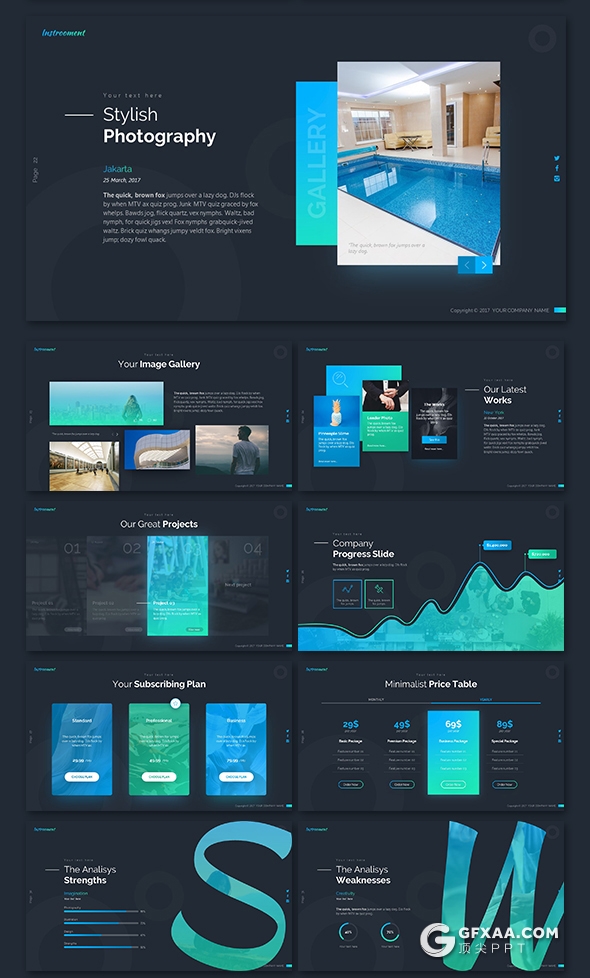 65页15种配色主题国外高端PPT神作 - 顶尖PPT