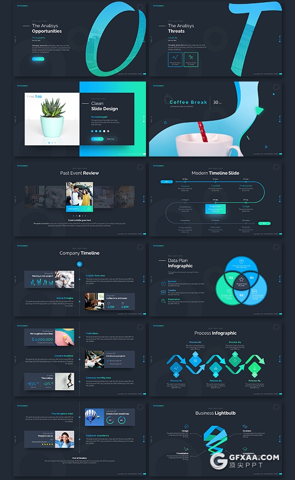 65页15种配色主题国外高端PPT神作 - 顶尖PPT