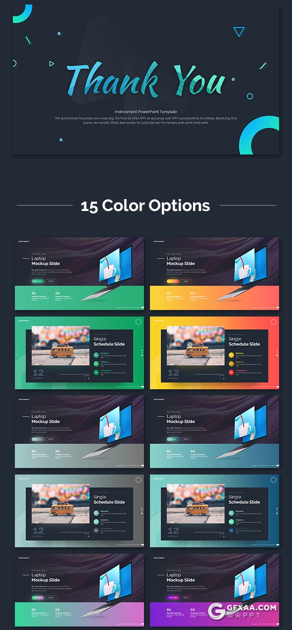 65页15种配色主题国外高端PPT神作 - 顶尖PPT