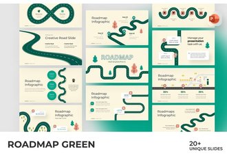 创意路线图形PPT模板 - 顶尖PPT