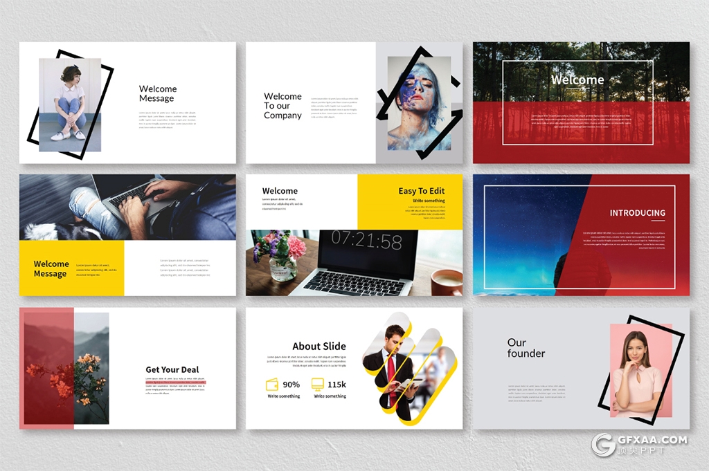 3套简约时尚杂志风格PPT模板合集 - 顶尖PPT