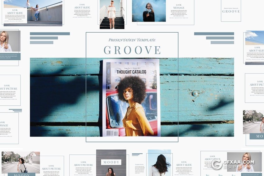 4套极简时尚流行杂志风格PPT模板 - 顶尖PPT