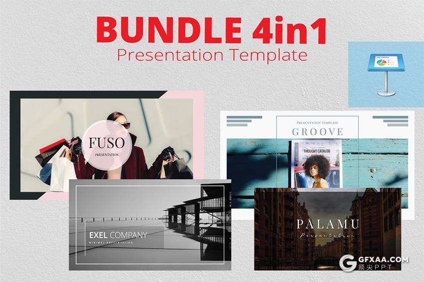 4套极简时尚流行杂志风格PPT模板 - 顶尖PPT