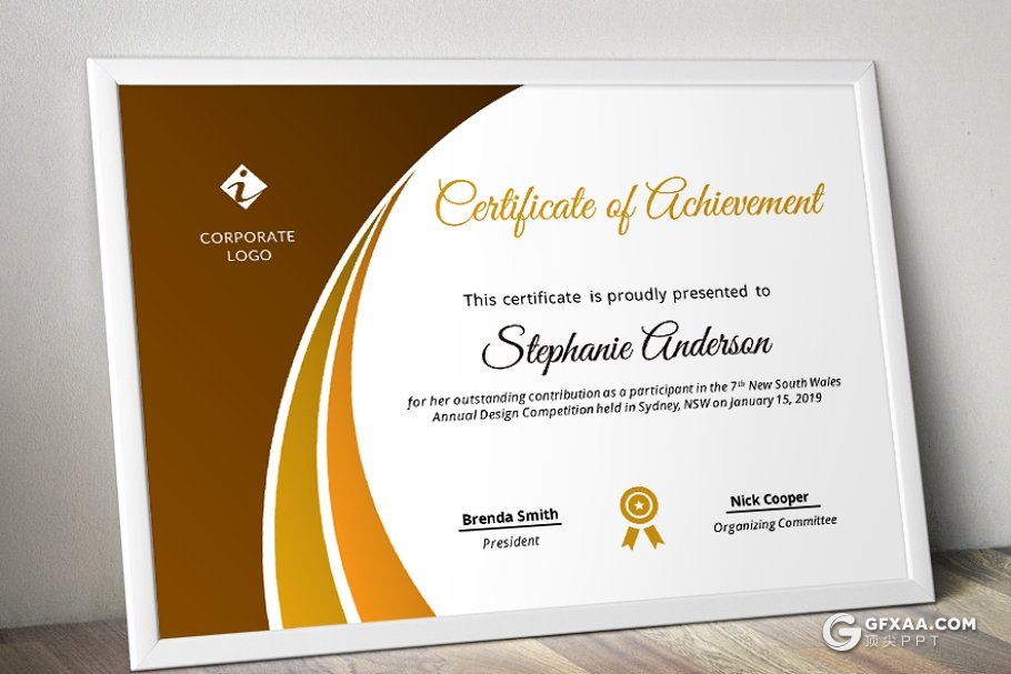 授权证书奖状PPT模板 5种配色主题 - 顶尖PPT