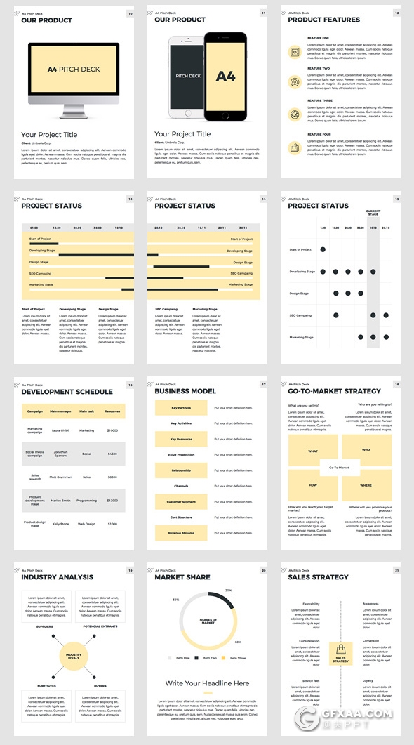 58页A4规格简约画册PPT模板 - 顶尖PPT