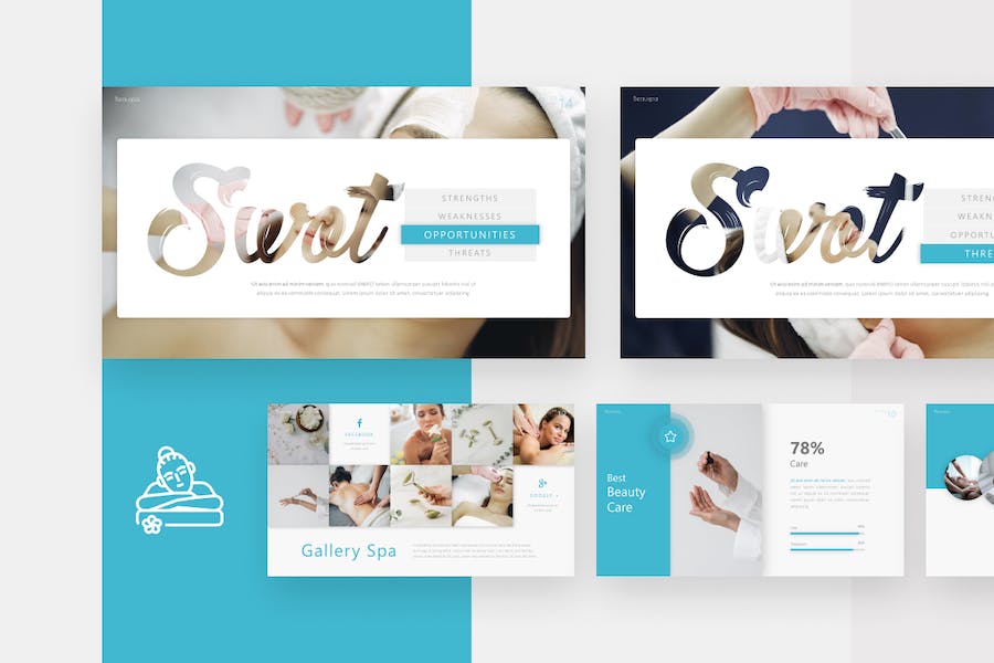 美容美体行业主题PPT模板 - 顶尖PPT