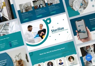 卫生消毒杀菌服务主题keynote模板 - 顶尖PPT