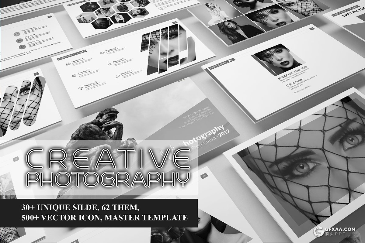 32页黑色系杂志商务风格PPT模板 - 顶尖PPT