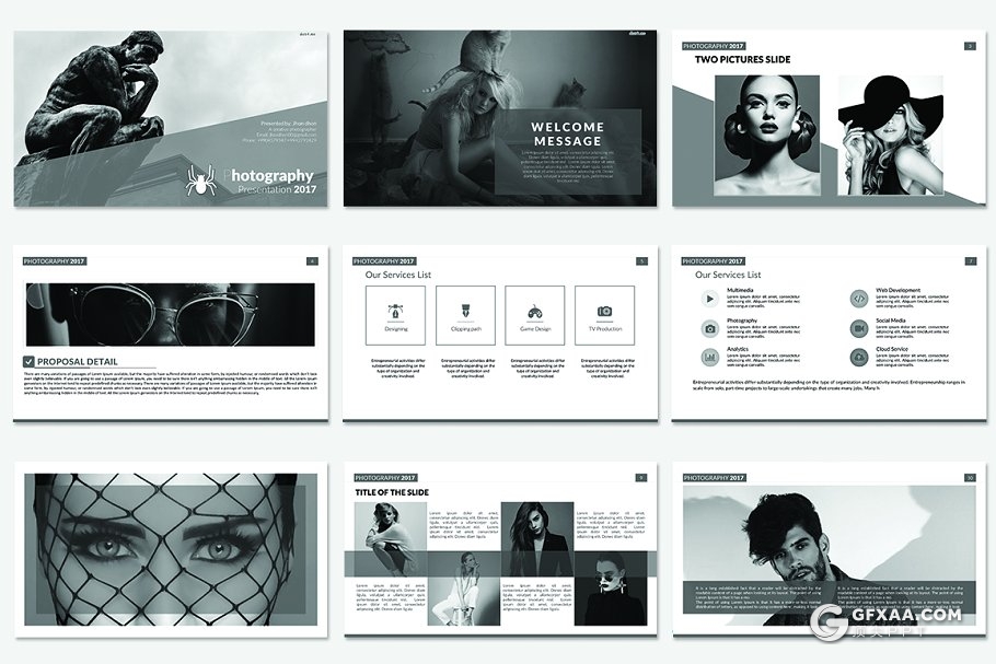 32页黑色系杂志商务风格PPT模板 - 顶尖PPT