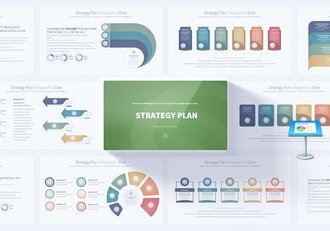 战略计划主题信息图形keynote模板 - 顶尖PPT