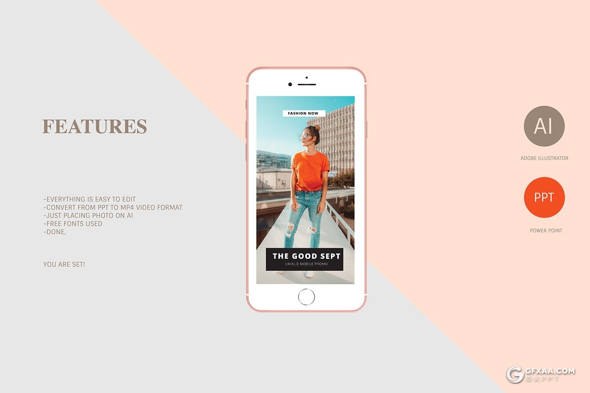 25页H5规格时尚流行风格人物介绍极简PPT模板 - 顶尖PPT