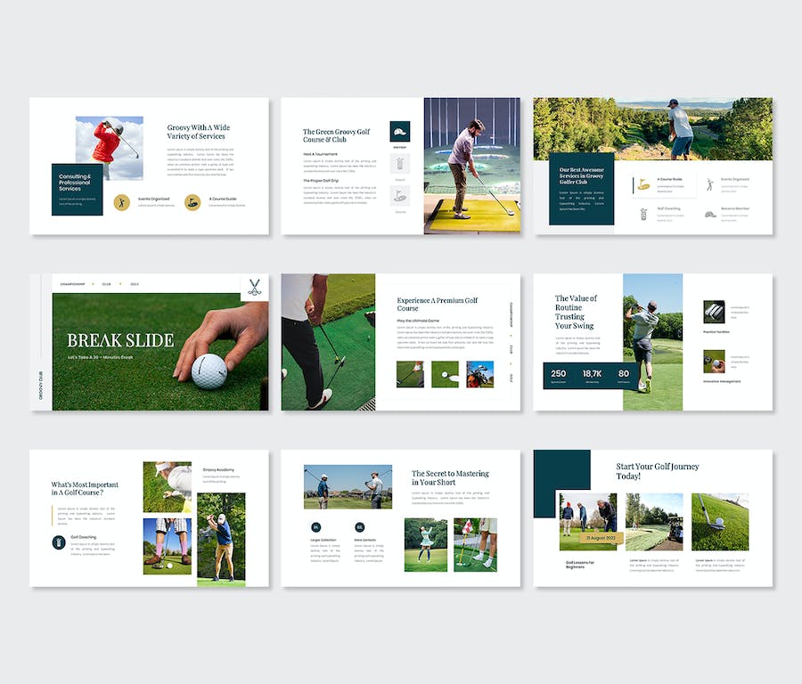 高尔夫球杆品牌推广展示PPT模板 - 顶尖PPT