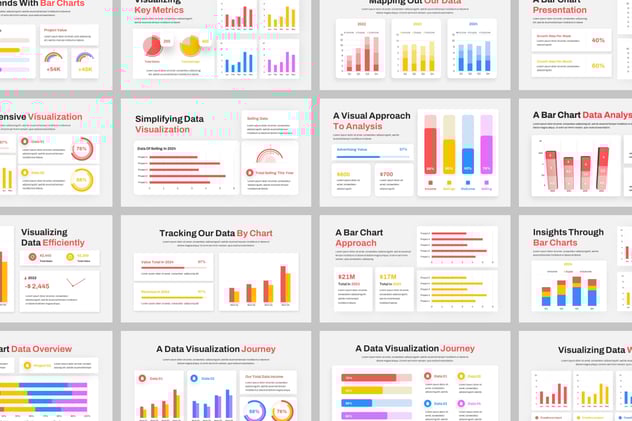 多种样式数据展示条形图keynote模板 - 顶尖PPT