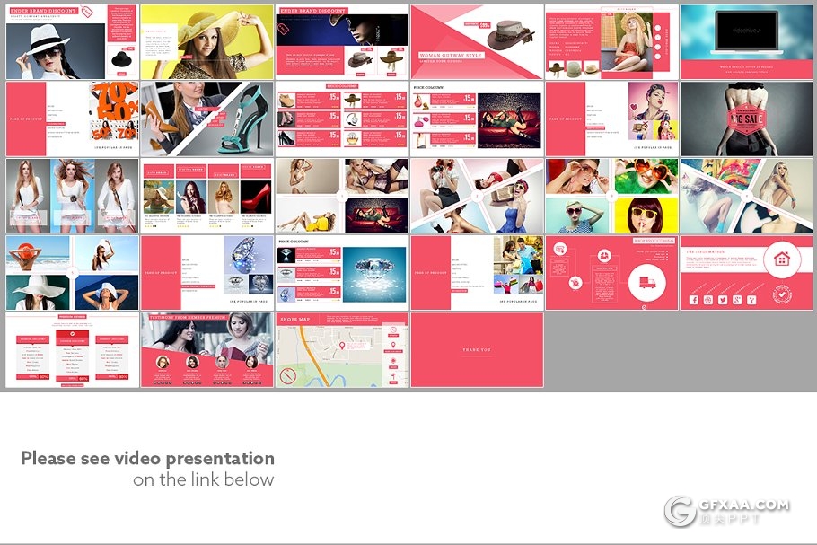 72页6种配色时尚杂志风格PPT模板 - 顶尖PPT
