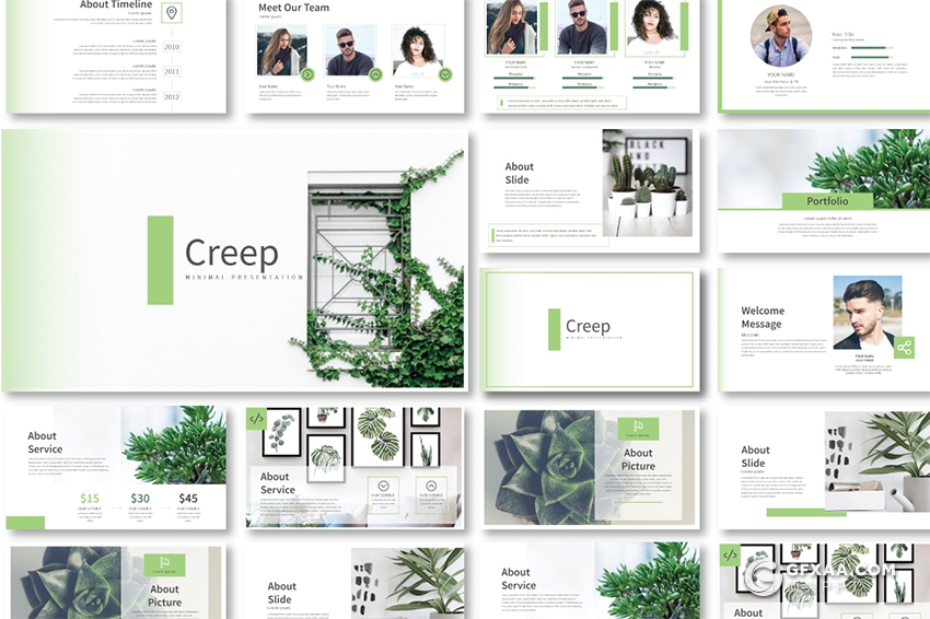 3套简约文艺商务多用途PPT模板 - 顶尖PPT