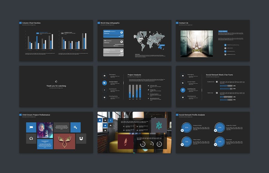 扁平化简约国外商务商用多用途PPT模板 - 顶尖PPT