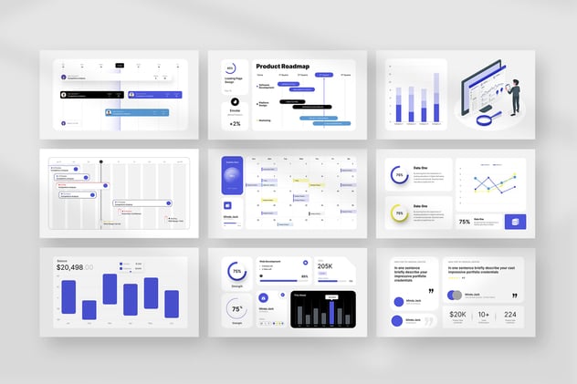 KPI业绩指标仪表板PPT模板 - 顶尖PPT