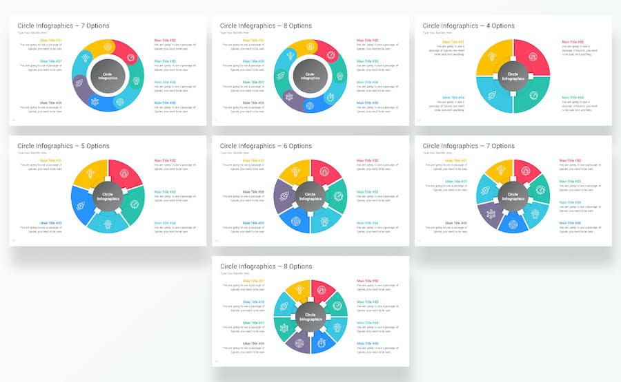 圆圈信息图表数据展示Keynote模板 - 顶尖PPT