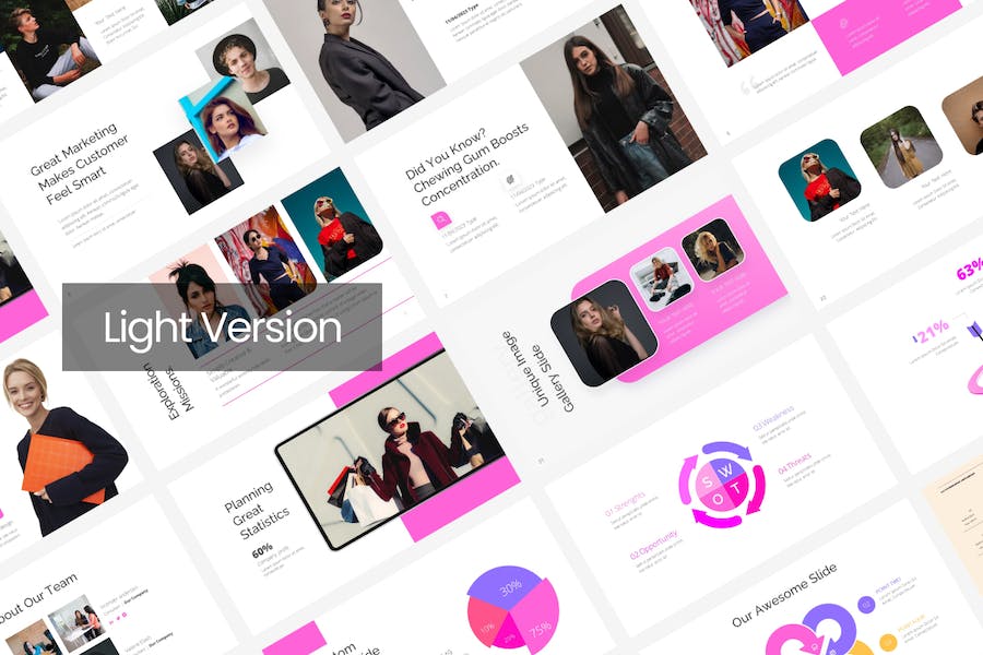 美学模特时尚潮流展示Keynote模板 - 顶尖PPT