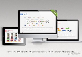 100页10种配色精美图形设计欧美商务PPT模板 - 顶尖PPT