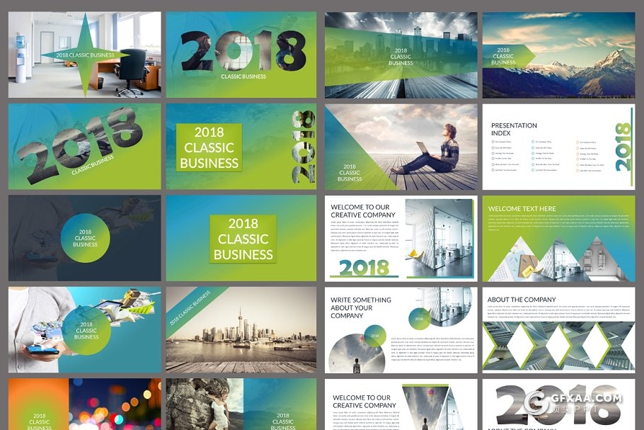 欧美风格渐变色系商务工作总结汇报PPT模板 - 顶尖PPT